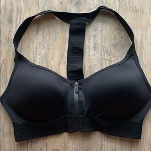 Pink Victoria’s Secret front zip push up sport bra